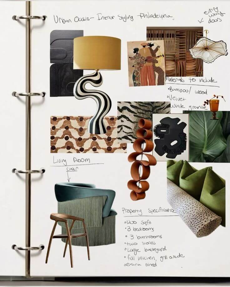 Mood board ideas for interior design